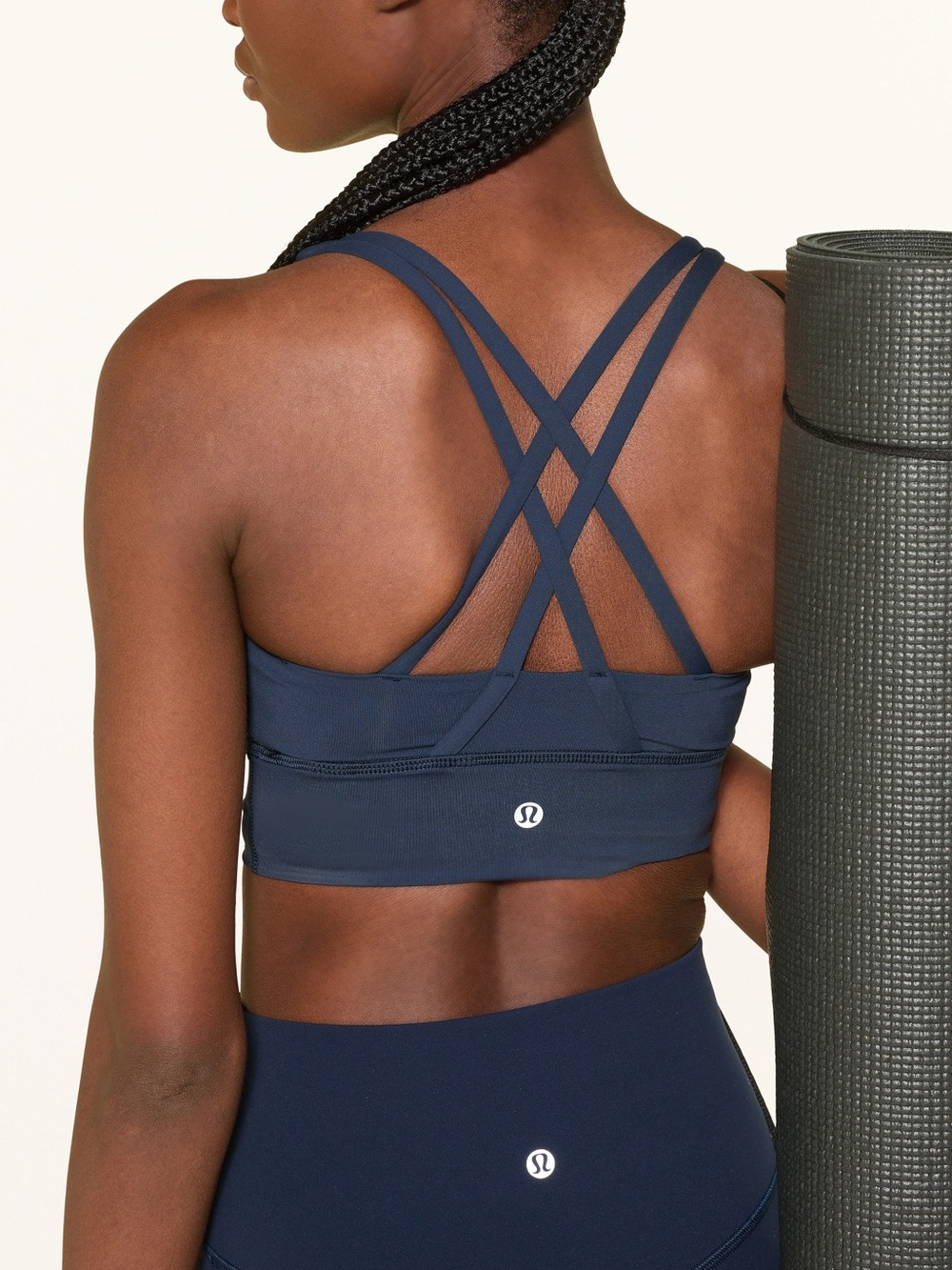 Lululemon Energy bra High Neck Ribbed Sports Bra in Slate Blue (6)